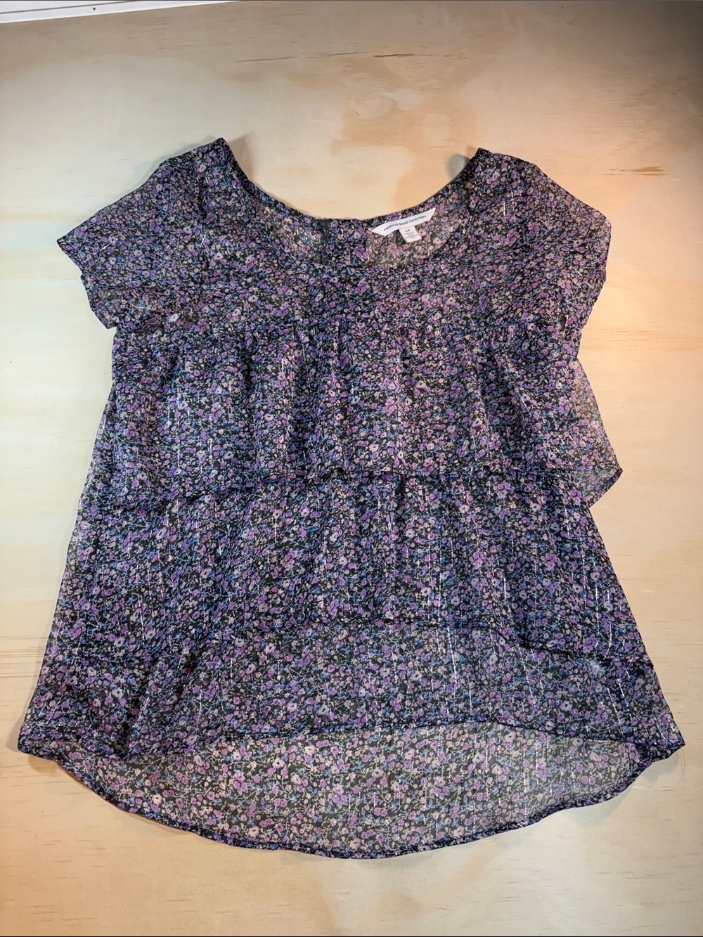 American Eagle Sheet Top with Zipper Design